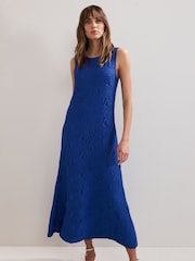 Phase Eight Blue Talia Textured Midi Dress - Image 3 of 7