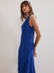 Phase Eight Blue Talia Textured Midi Dress - Image 4 of 7