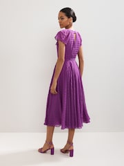 Phase Eight Purple Gwen Textured Dress - Image 2 of 6