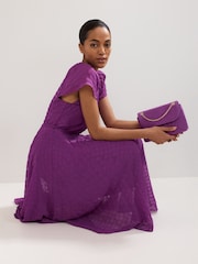 Phase Eight Purple Gwen Textured Dress - Image 5 of 6