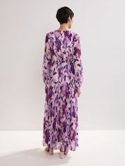 Phase Eight Purple Natalia Floral Print Dress - Image 2 of 7