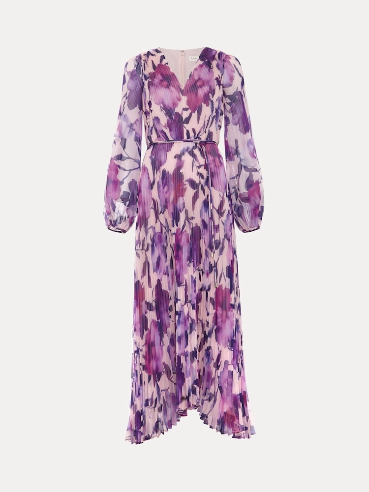 Phase Eight Purple Natalia Floral Print Dress - Image 7 of 7