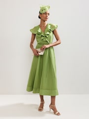 Phase Eight Green Annette Frill Dress - Image 1 of 7
