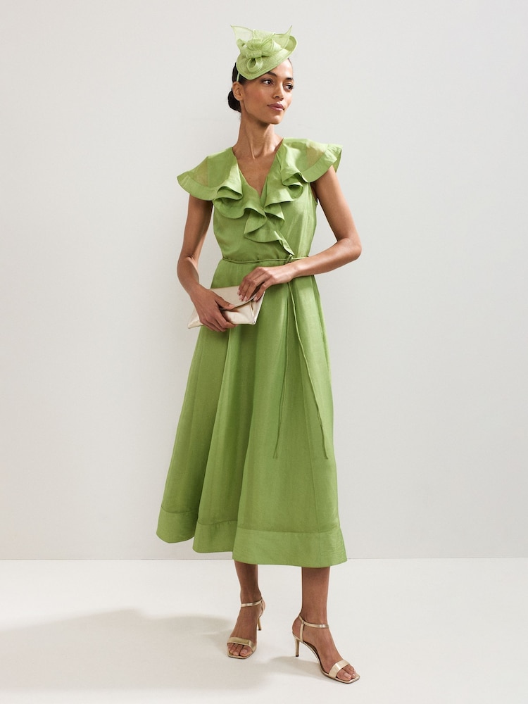 Phase Eight Green Annette Frill Dress - Image 1 of 7