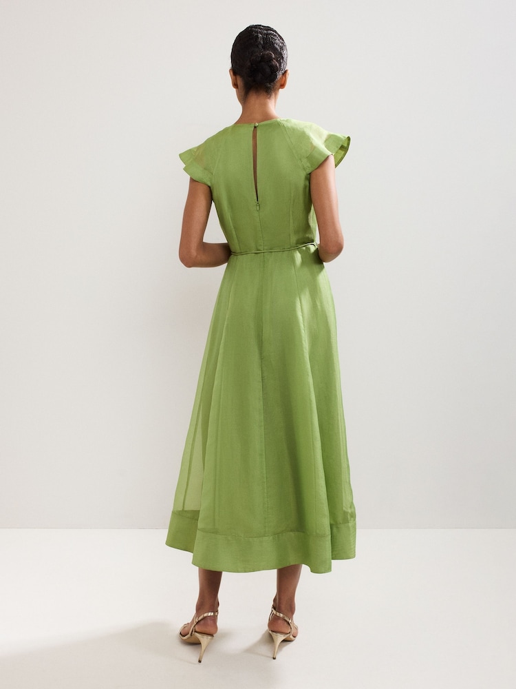 Phase Eight Green Annette Frill Dress - Image 2 of 7