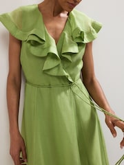 Phase Eight Green Annette Frill Dress - Image 4 of 7