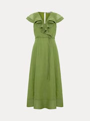 Phase Eight Green Annette Frill Dress - Image 7 of 7