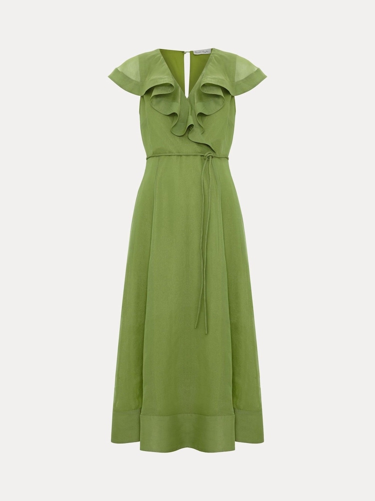Phase Eight Green Annette Frill Dress - Image 7 of 7