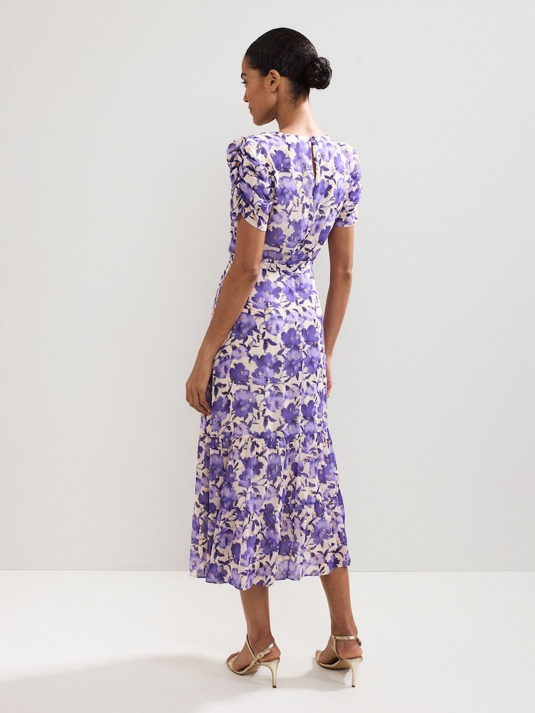 Phase Eight Purple Azalea Floral Print Dress - Image 2 of 7