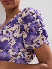 Phase Eight Purple Azalea Floral Print Dress - Image 4 of 7
