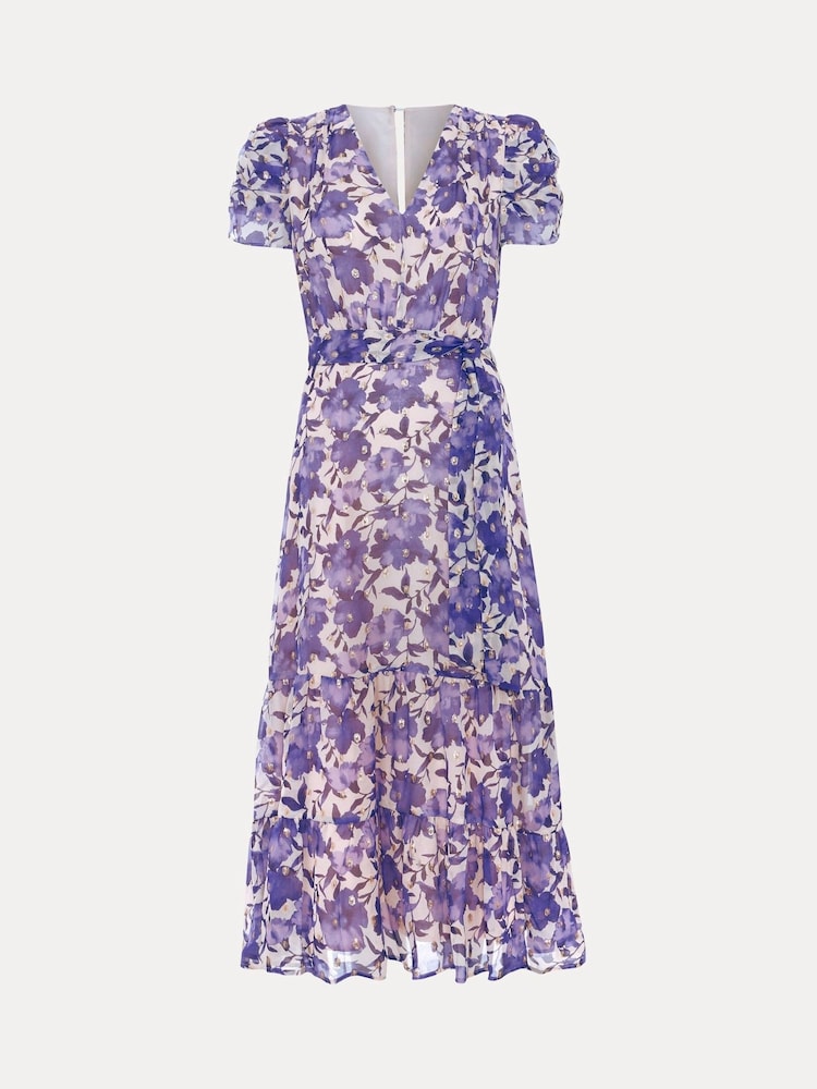 Phase Eight Purple Azalea Floral Print Dress - Image 7 of 7