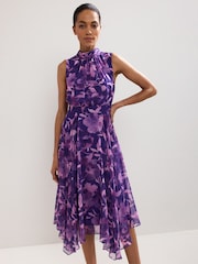 Phase Eight Purple Lucinda Floral Print Dress - Image 3 of 7