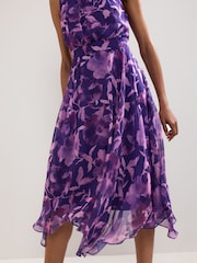 Phase Eight Purple Lucinda Floral Print Dress - Image 4 of 7