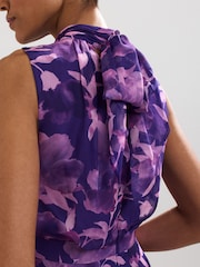 Phase Eight Purple Lucinda Floral Print Dress - Image 6 of 7