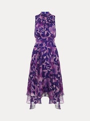 Phase Eight Purple Lucinda Floral Print Dress - Image 7 of 7