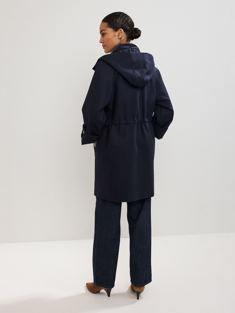 Phase Eight Blue Broddie Hooded Coat - Image 2 of 7 Phase Eight Blue Broddie Hooded Coat - Image 2 of 7