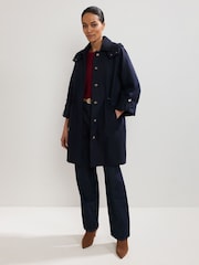 Phase Eight Blue Broddie Hooded Coat - Image 3 of 7