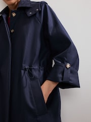 Phase Eight Blue Broddie Hooded Coat - Image 5 of 7