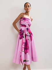 Phase Eight Pink Cassia Printed Dress - Image 1 of 7