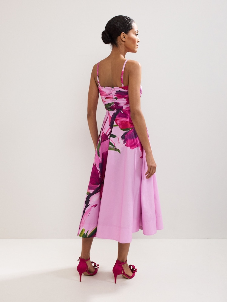 Phase Eight Pink Cassia Printed Dress - Image 2 of 7