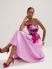 Phase Eight Pink Cassia Printed Dress - Image 6 of 7