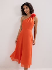 Phase Eight Orange Joseline Dress - Image 3 of 7