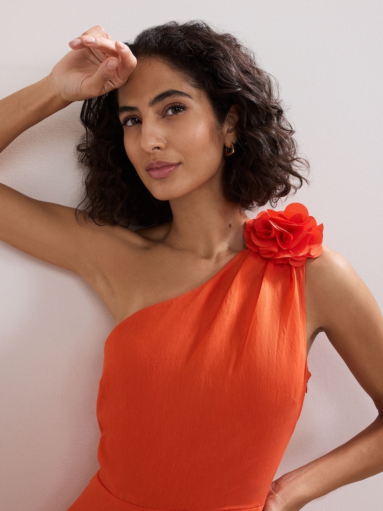 strapless open back dress Sparkly Orange Sequins Mermaid Long Prom Dress main image 0