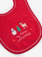 JoJo Maman Bébé Red My First Christmas Bib - Image 2 of 2