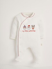 JoJo Maman Bébé Cream Sleepsuit - Image 1 of 2