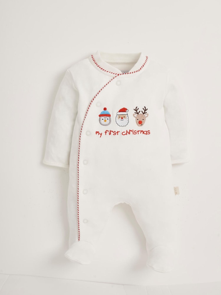 JoJo Maman Bébé Cream Sleepsuit - Image 1 of 2