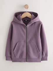 جامنی - ہوڈی کے ذریعے سادہ زپ (3-16سال) - تصویر 1 از 4