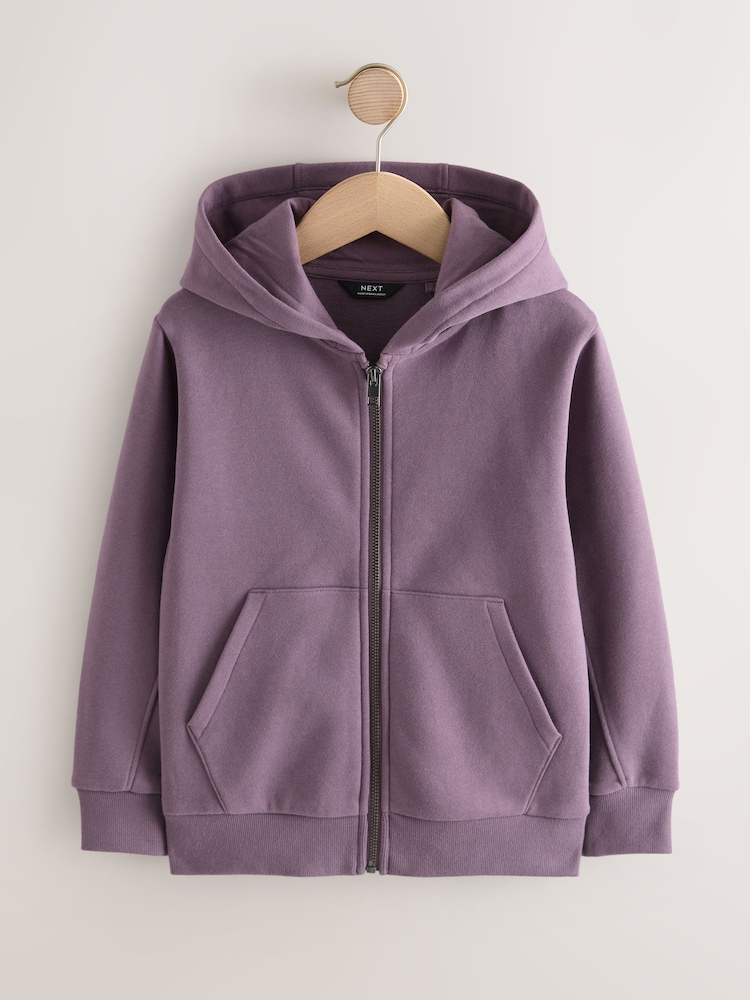 جامنی - ہوڈی کے ذریعے سادہ زپ (3-16سال) - تصویر 1 از 4