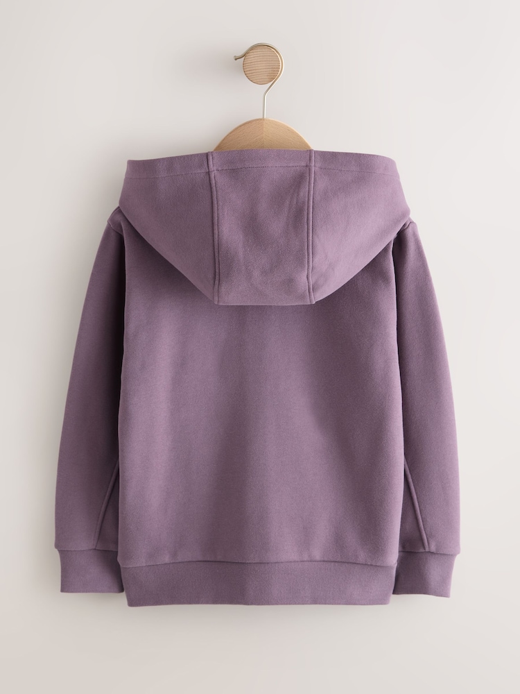 جامنی - ہوڈی کے ذریعے سادہ زپ (3-16سال) - تصویر 2 از 4