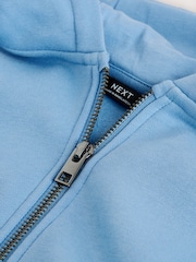 أزرق فاتح - هودي سادة بسحاب كامل (3-16 سنة) - صورة 3 من 4