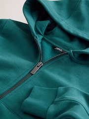Teal Blue 1 Pack Plain Zip Through Hoodie (3-16yrs) - Image 3 of 4