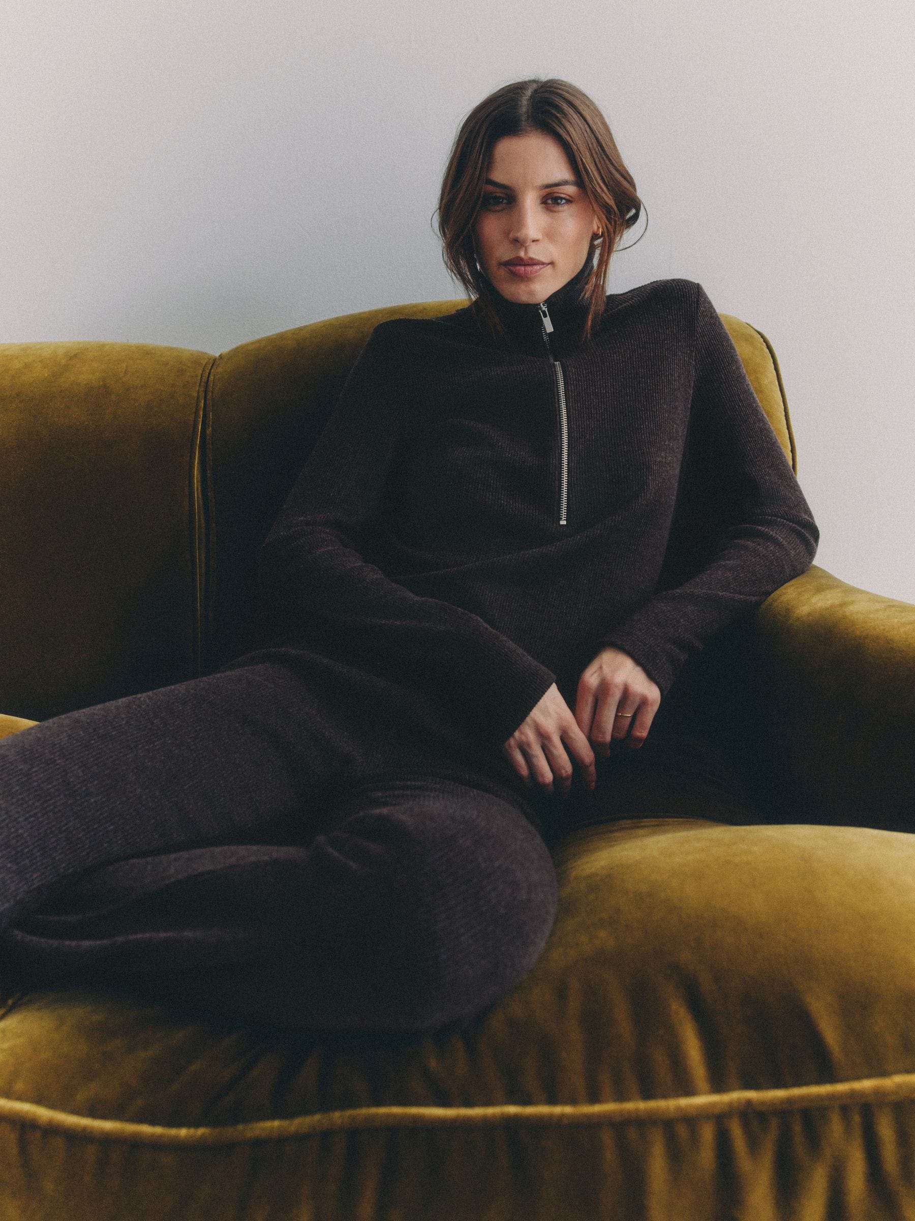 Buy The Set 2 Pack Soft Rib Funnel Neck Quater Zip Long Sleeve