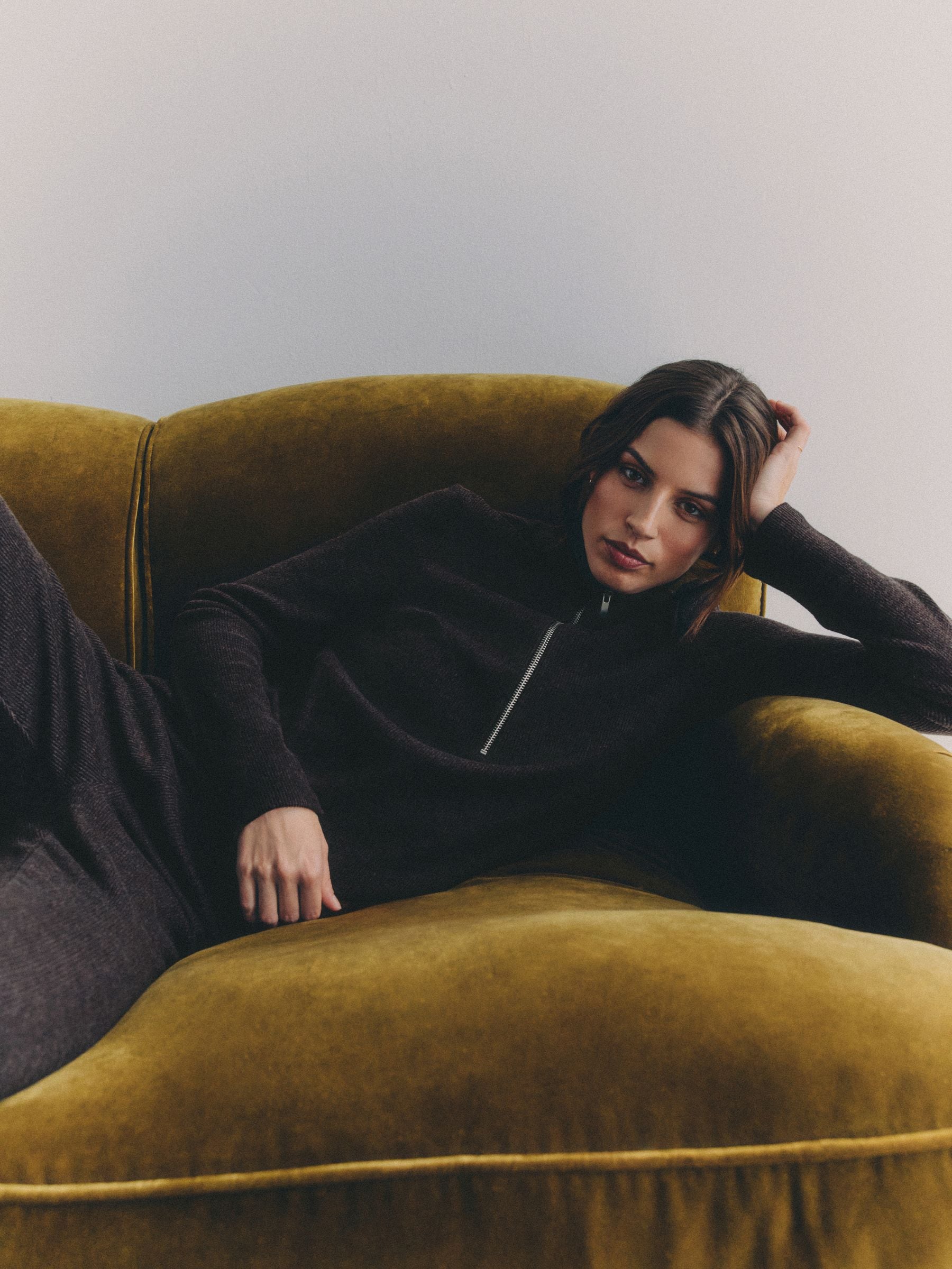 Buy The Set 2 Pack Soft Rib Funnel Neck Quater Zip Long Sleeve