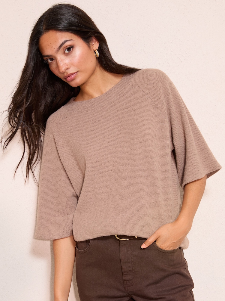 Friends Like These Mocha Brown Brushed Top - Image 10 of 10 Friends Like These Mocha Brown Brushed Top - Image 10 of 10