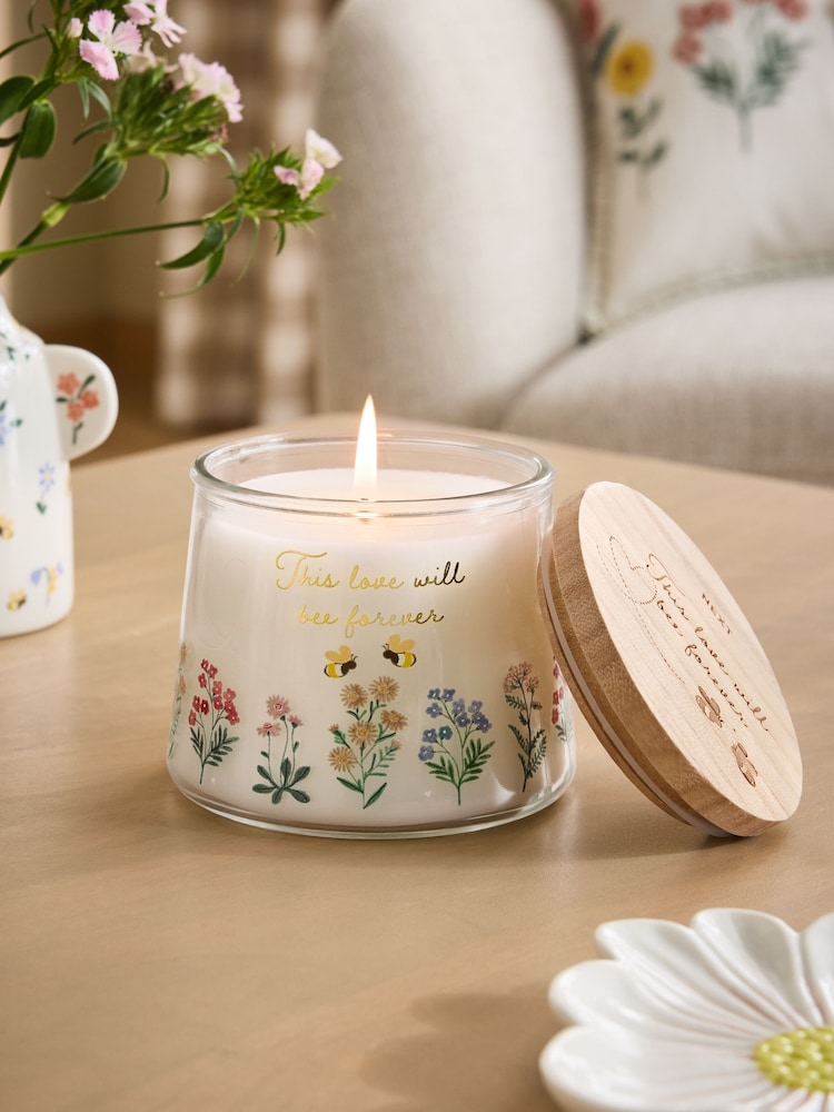 Pastel Floral Love Bee Candle - Image 1 of 4