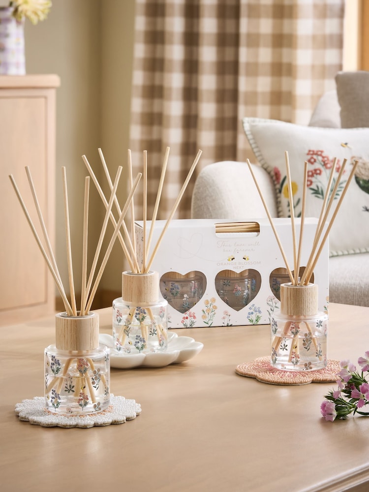 Set of 3 Pastel Floral Love Bee Diffusers - Image 1 of 3