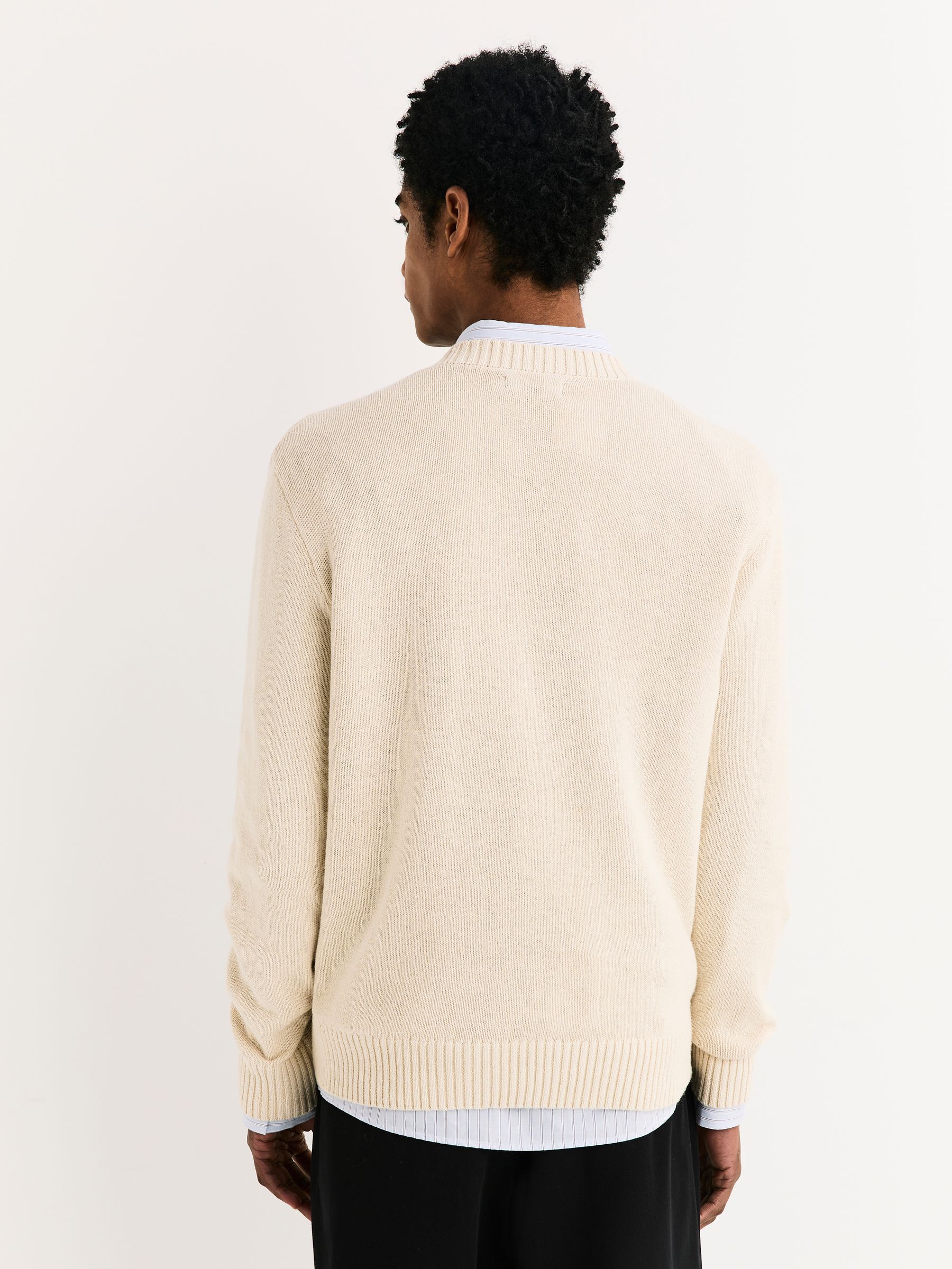Cumpără Neutral - Regular Fit Linen Rich Crew Neck Jumper from