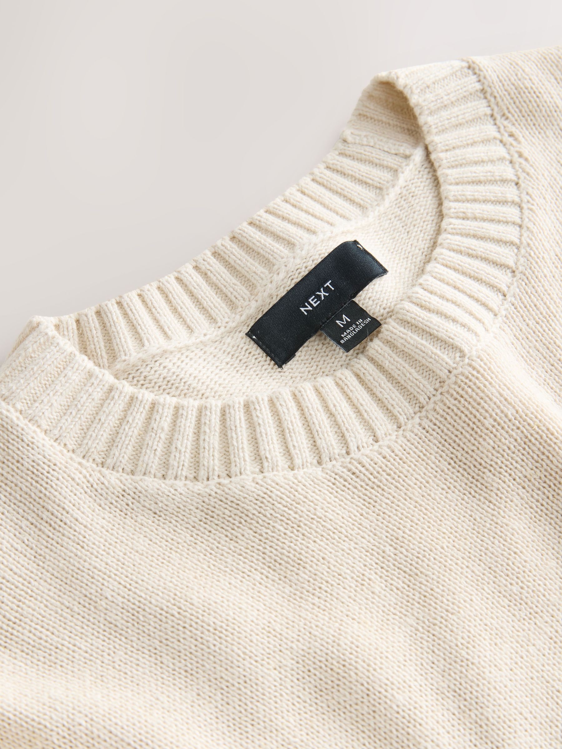 Cumpără Neutral - Regular Fit Linen Rich Crew Neck Jumper from