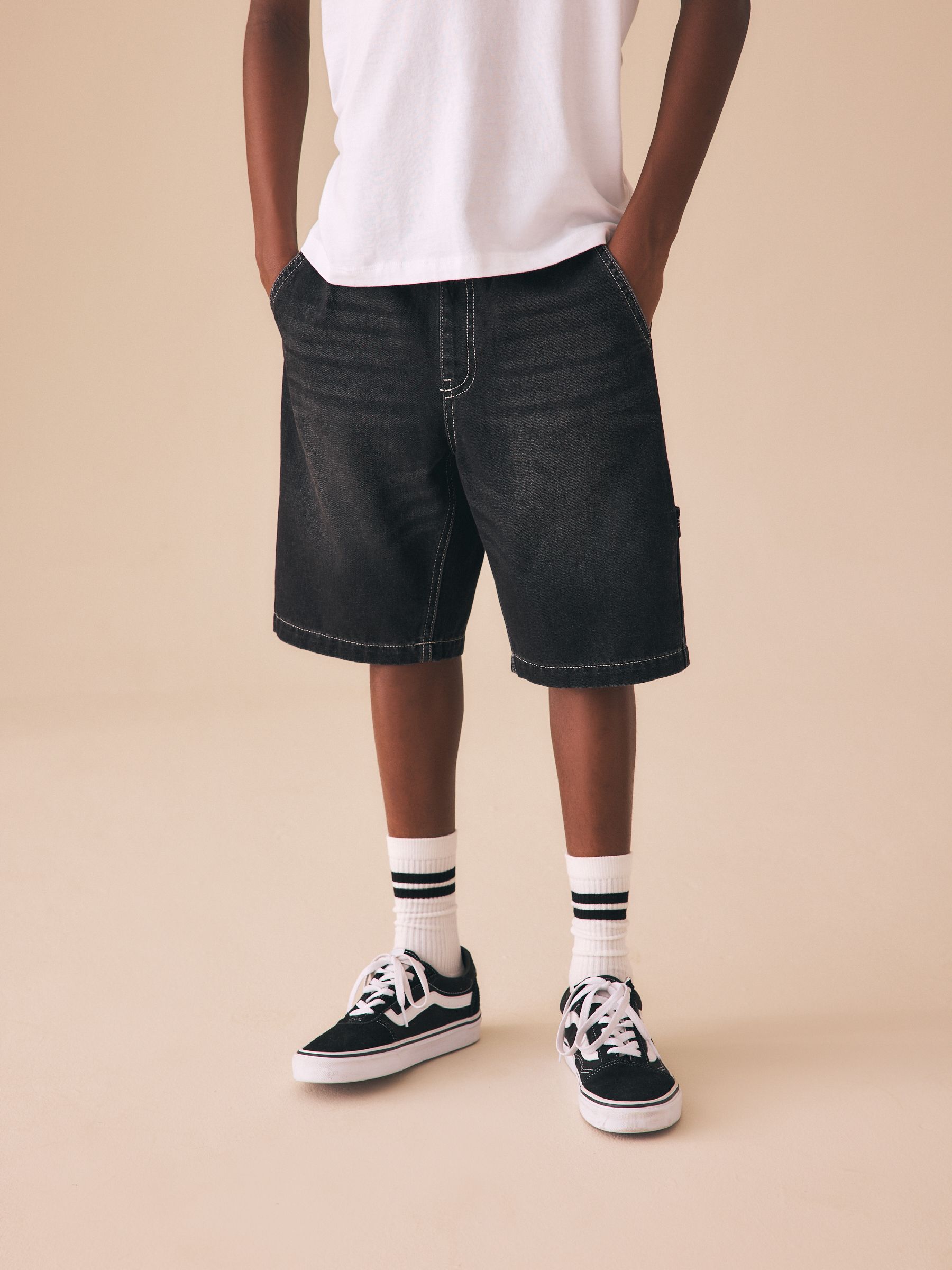 Buy Black Carpenter Denim Shorts (3-16yrs) from Next Romania