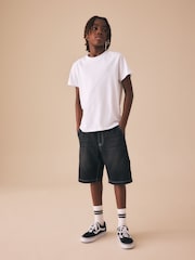 Black Carpenter Denim Shorts (3-16yrs) - Image 2 of 8