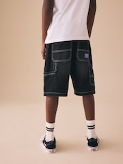 Black Carpenter Denim Shorts (3-16yrs) - Image 3 of 8