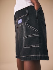 Black Carpenter Denim Shorts (3-16yrs) - Image 4 of 8