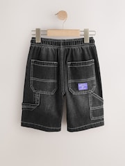 Black Carpenter Denim Shorts (3-16yrs) - Image 6 of 8