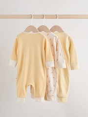 Yellow Baby Sleepsuits 3 Pack (0mths-3yrs) - Image 4 of 16