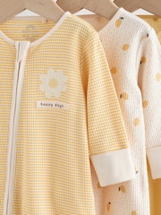 Yellow Baby Sleepsuits 3 Pack (0mths-3yrs) - Image 9 of 16