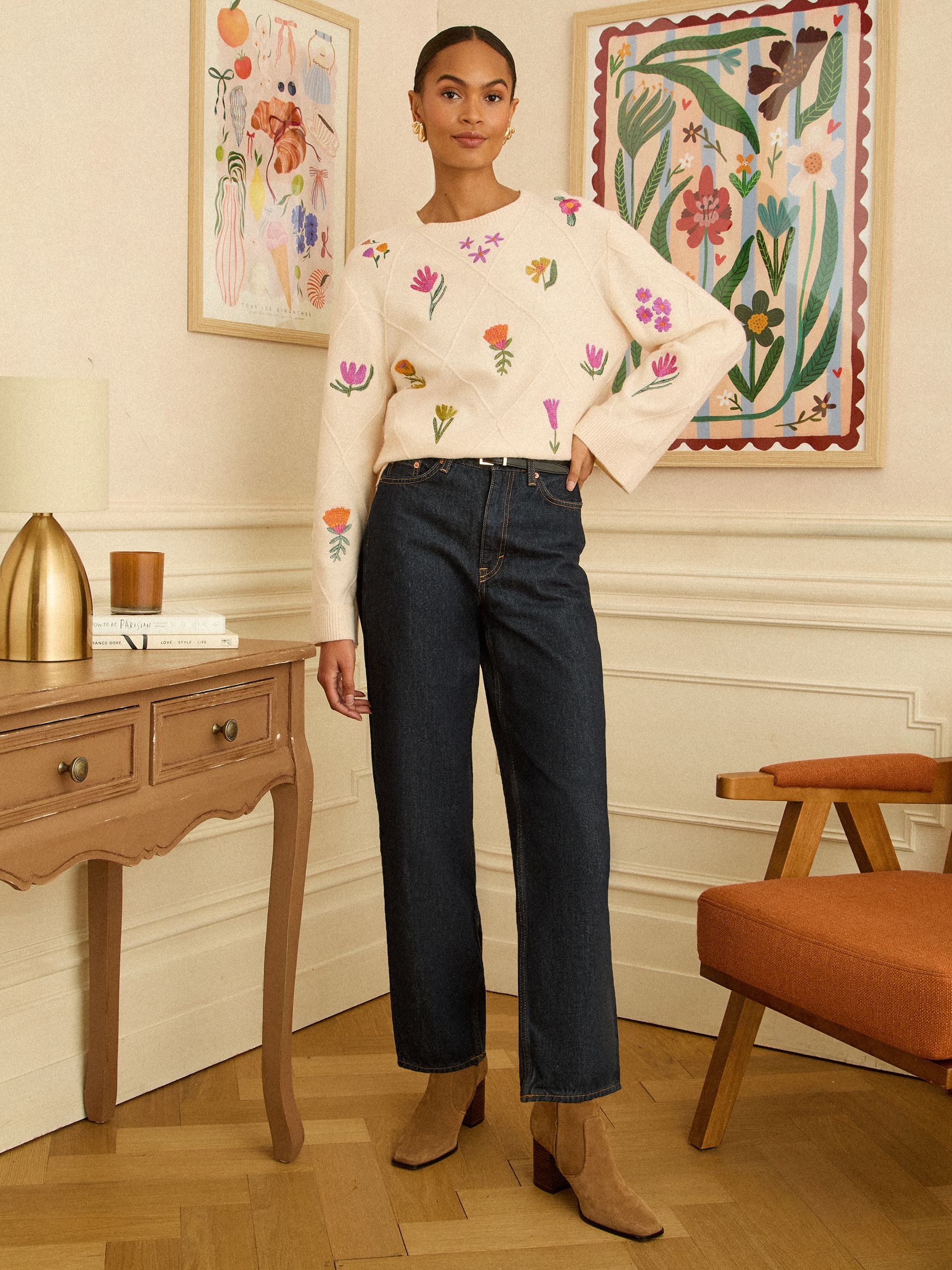 トップス ANDMARY Rosie flower knit tops ANDMARY】Rosie flower knit tops